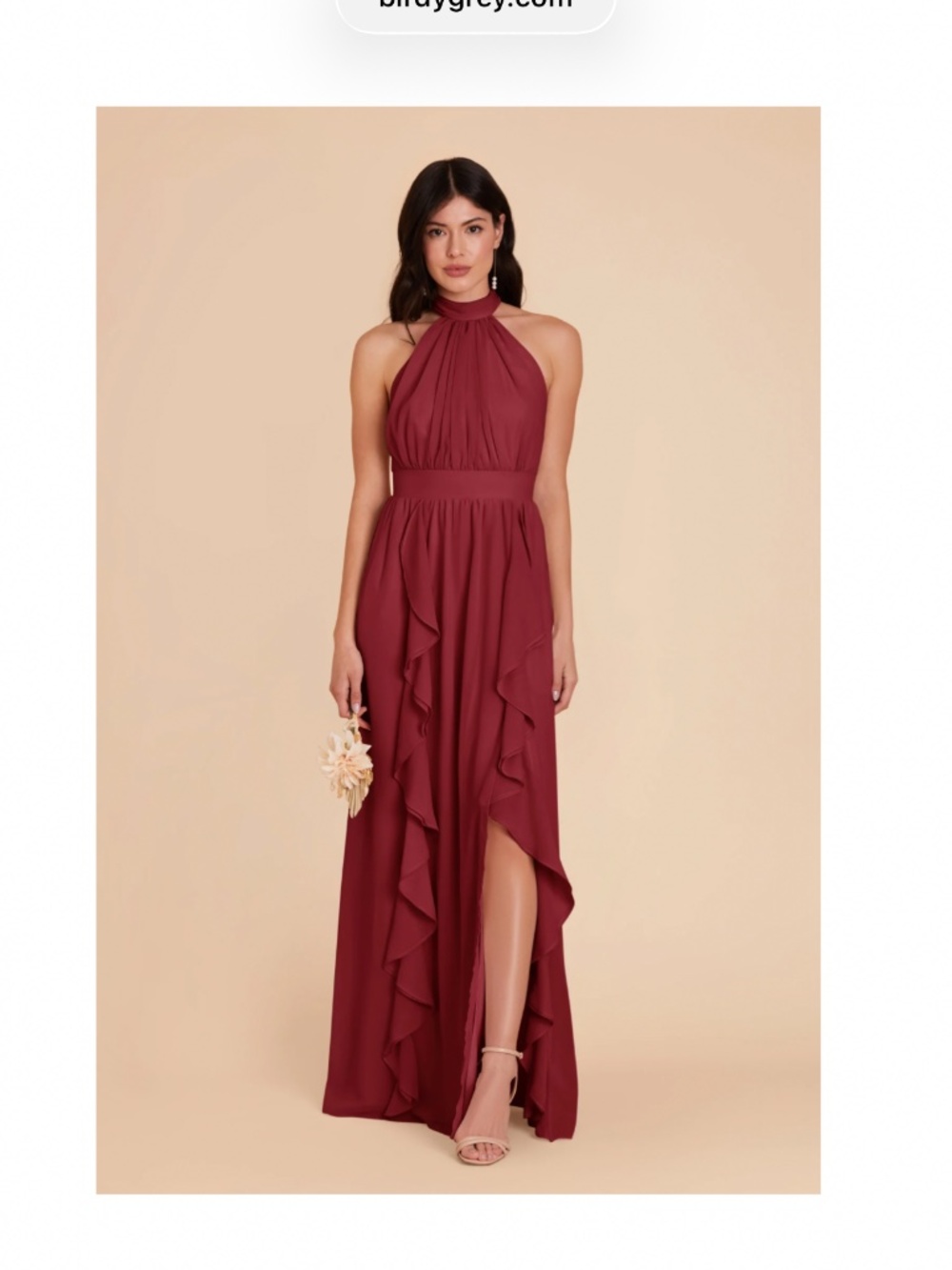 Bridesmaid Dress - Burgundy - Birdy Grey Joyce Chiffon - Large